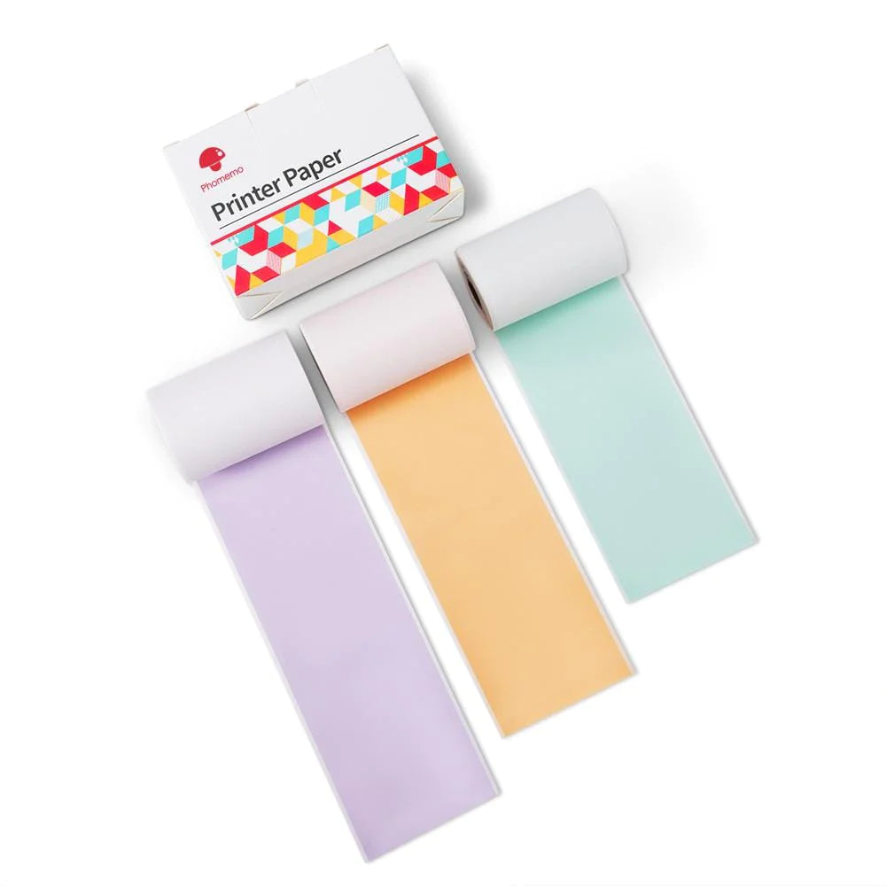 PrintBuddie™ 3 Rolls Multicolour Adhesive Paper