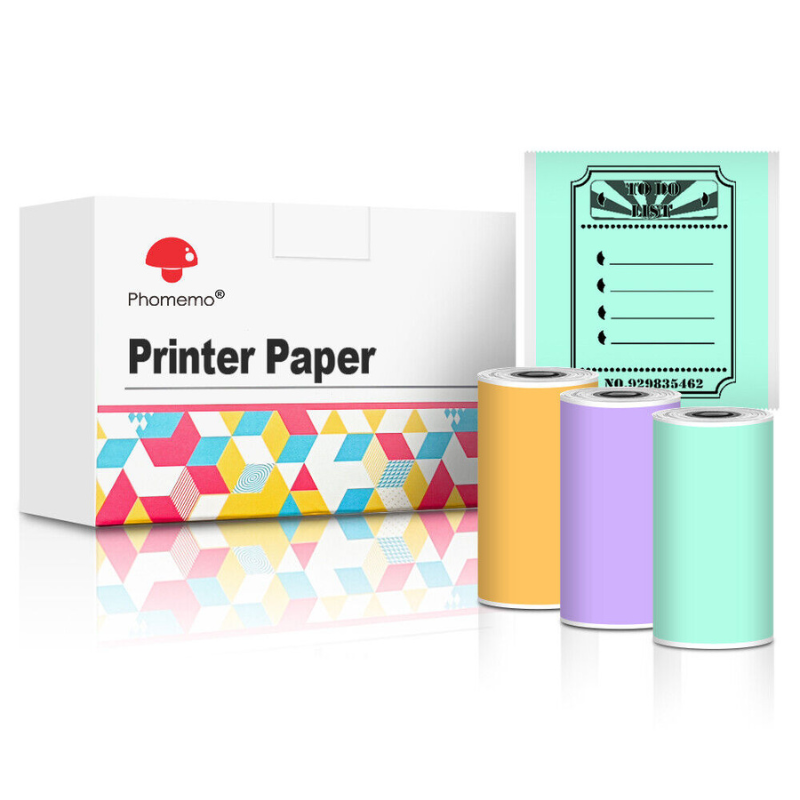 PrintBuddie™ 3 Rolls Multicolour Adhesive Paper